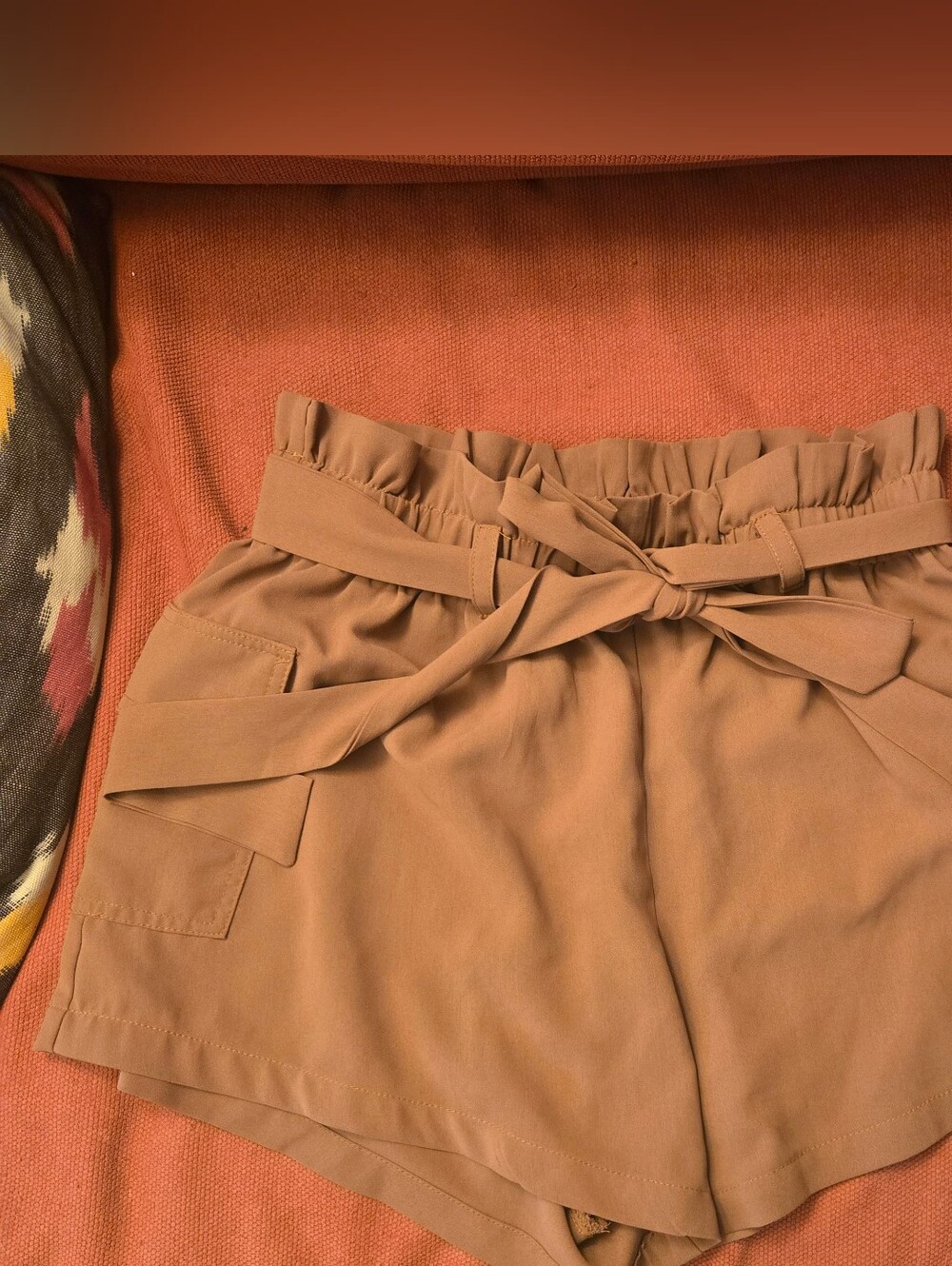 Zaful Tan Elastic Shorts